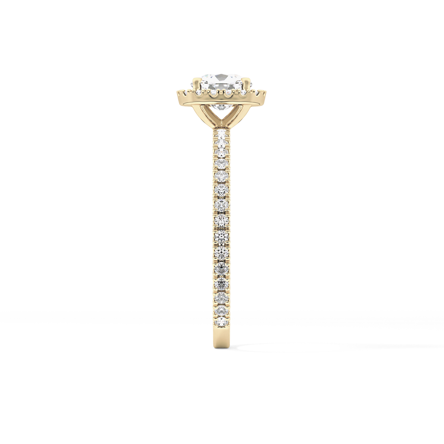 Cushion Halo & Pave Lab Grown Diamond Engagement Ring