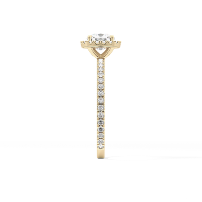 Cushion Halo & Pave Lab Grown Diamond Engagement Ring