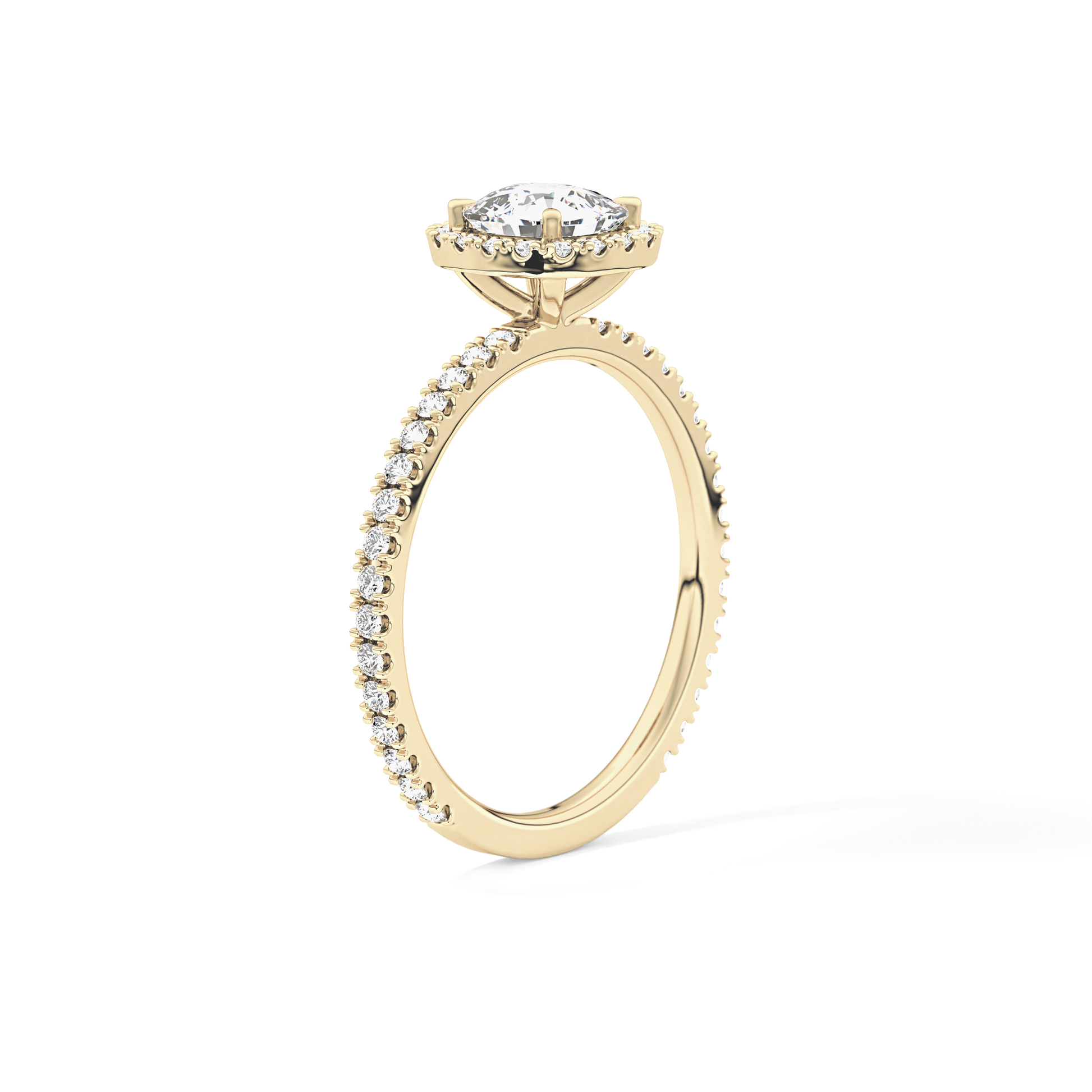 Cushion Halo & Pave Lab Grown Diamond Engagement Ring