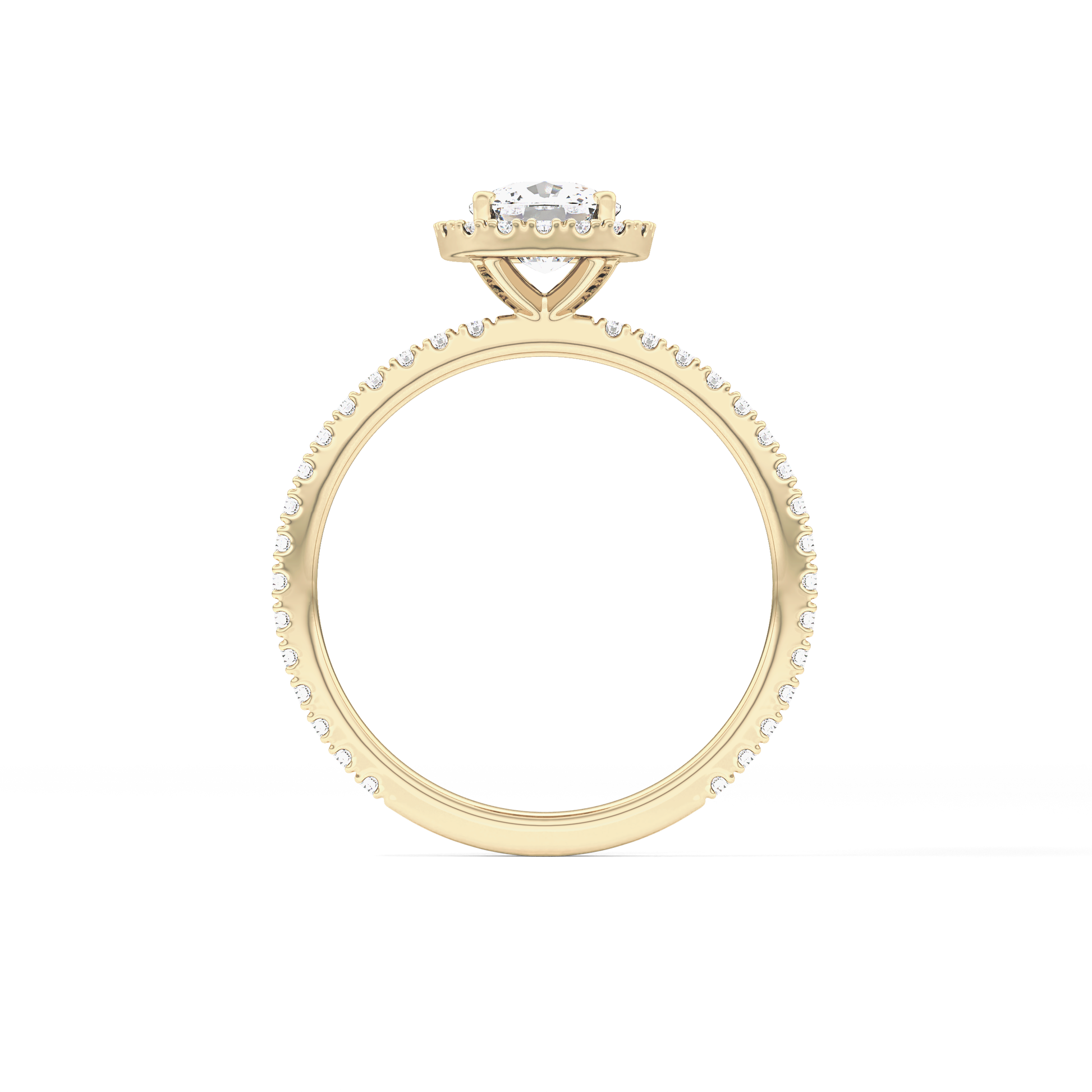 Cushion Halo & Pave Lab Grown Diamond Engagement Ring