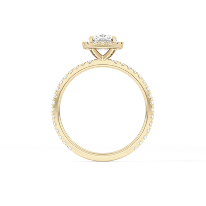 Cushion Halo & Pave Lab Grown Diamond Engagement Ring