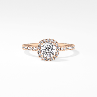 Cushion Halo & Pave Lab Grown Diamond Engagement Ring