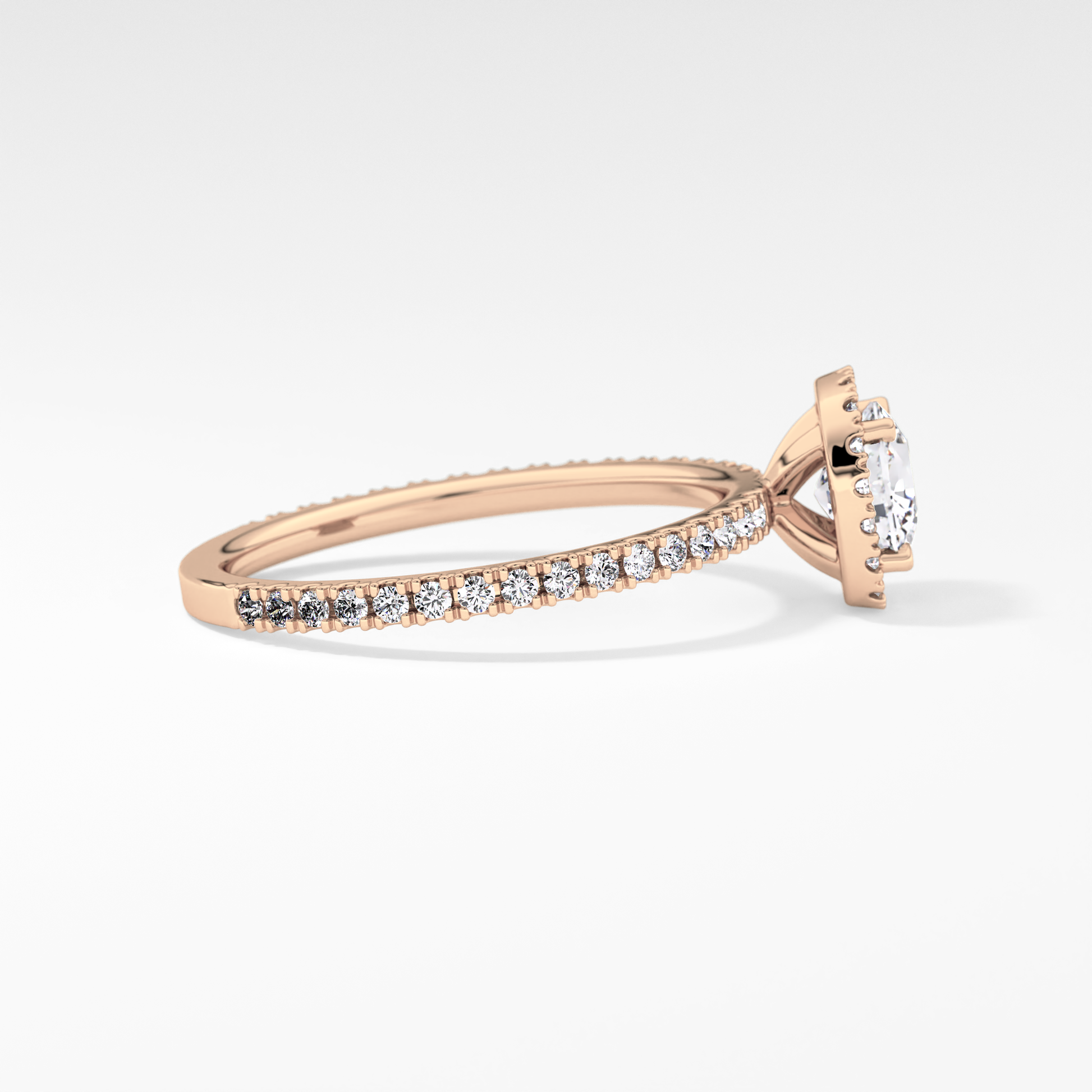 Cushion Halo & Pave Lab Grown Diamond Engagement Ring