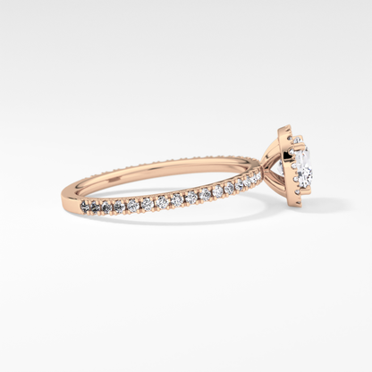 Cushion Halo & Pave Lab Grown Diamond Engagement Ring