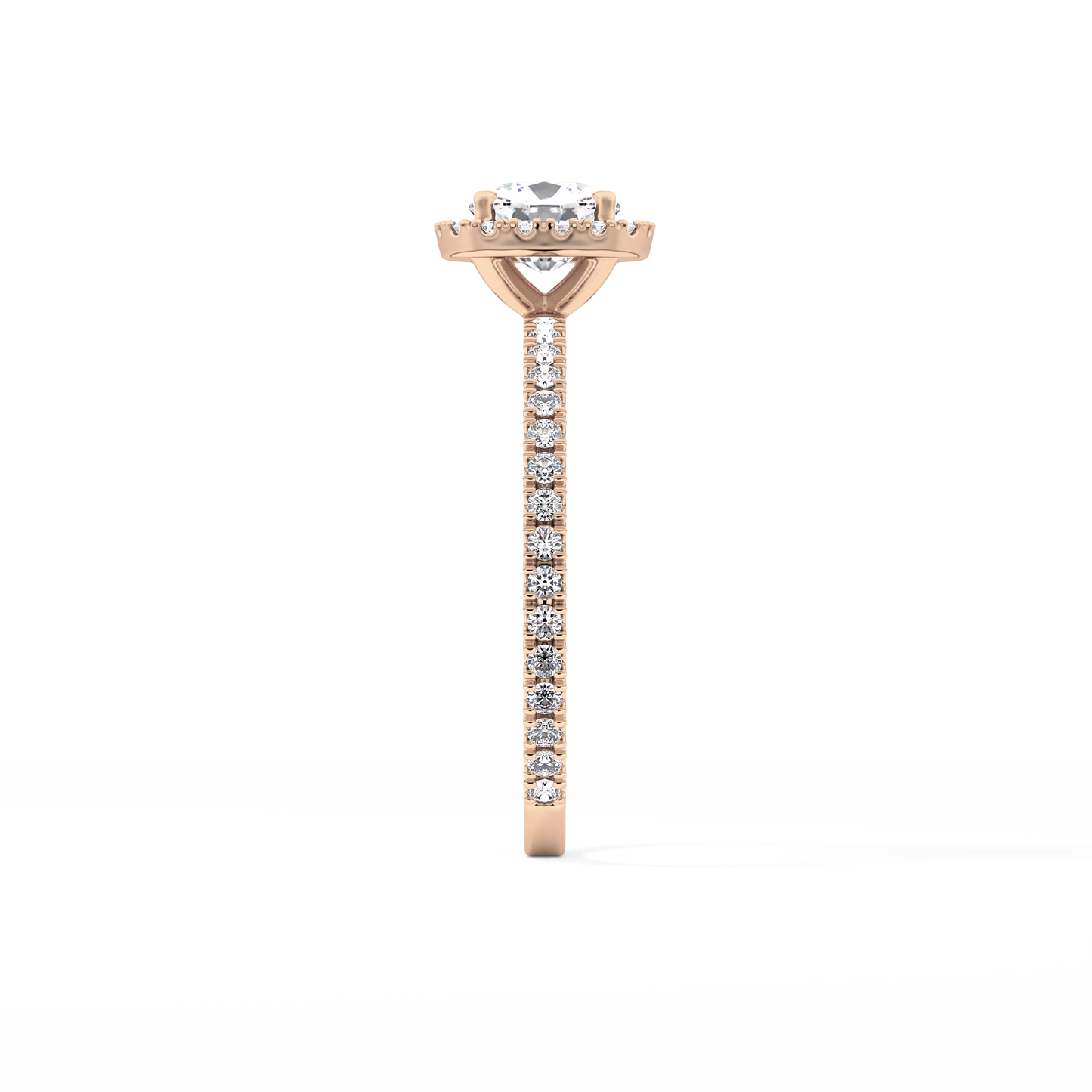 Cushion Halo & Pave Lab Grown Diamond Engagement Ring