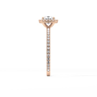 Cushion Halo & Pave Lab Grown Diamond Engagement Ring