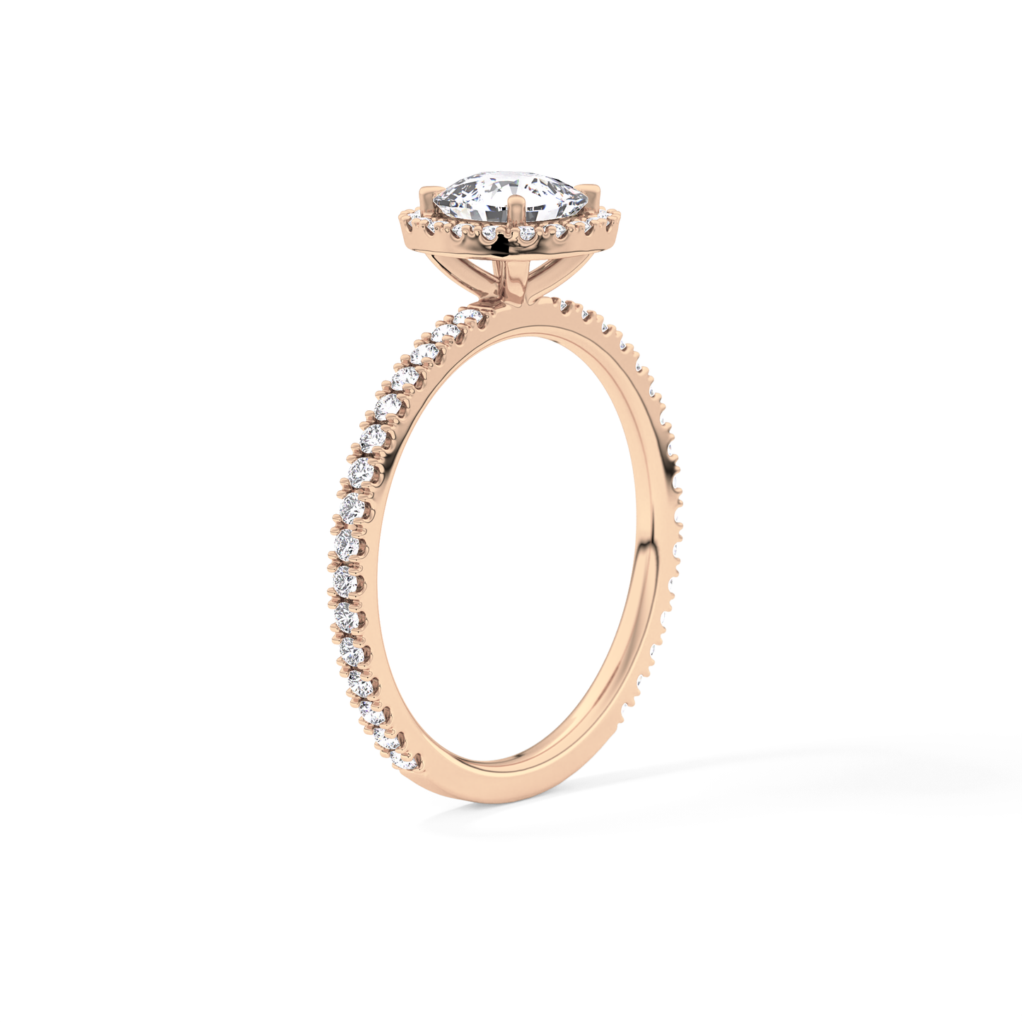 Cushion Halo & Pave Lab Grown Diamond Engagement Ring