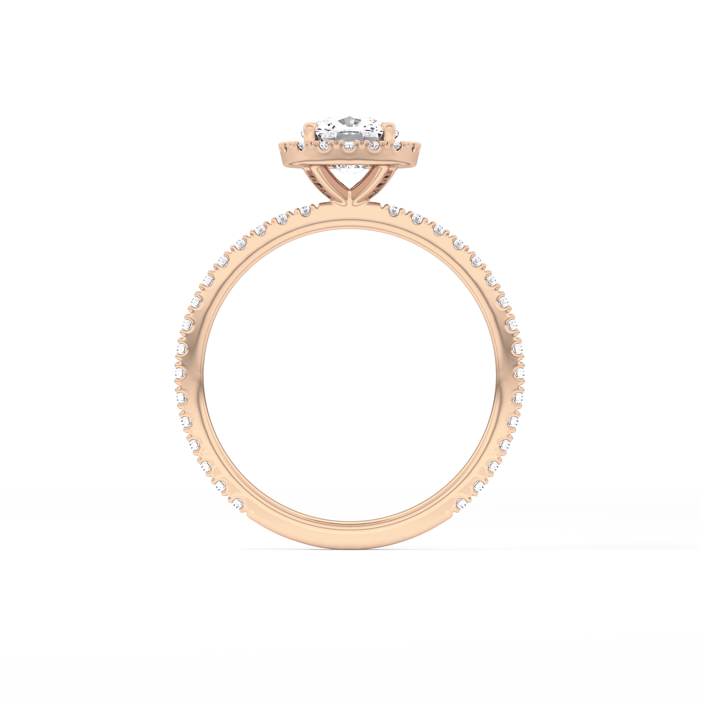 Cushion Halo & Pave Lab Grown Diamond Engagement Ring