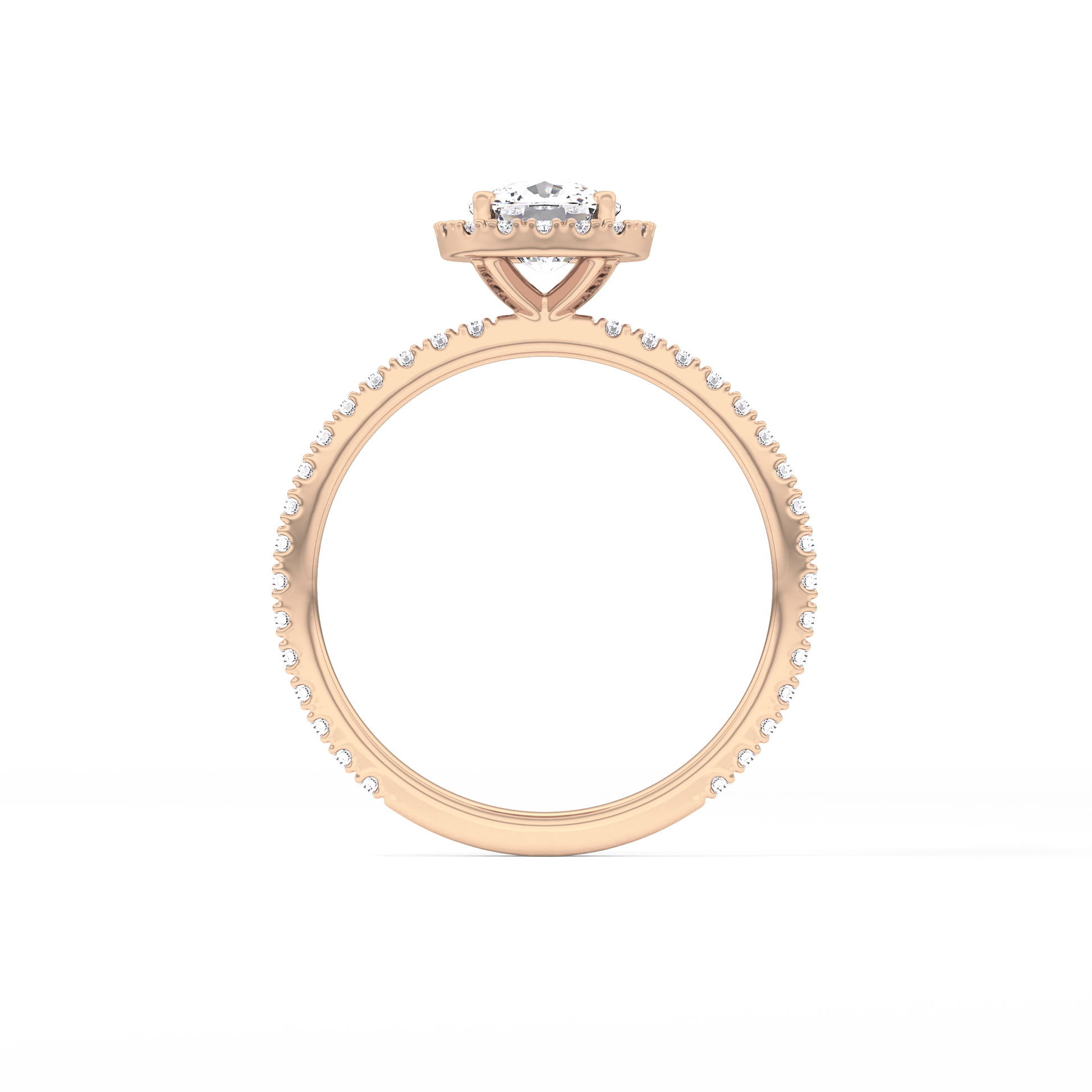 Cushion Halo & Pave Lab Grown Diamond Engagement Ring