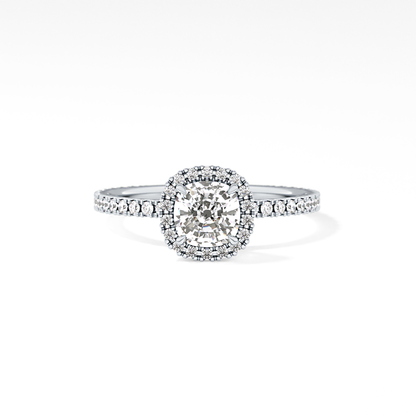 Cushion Halo & Pave Lab Grown Diamond Engagement Ring