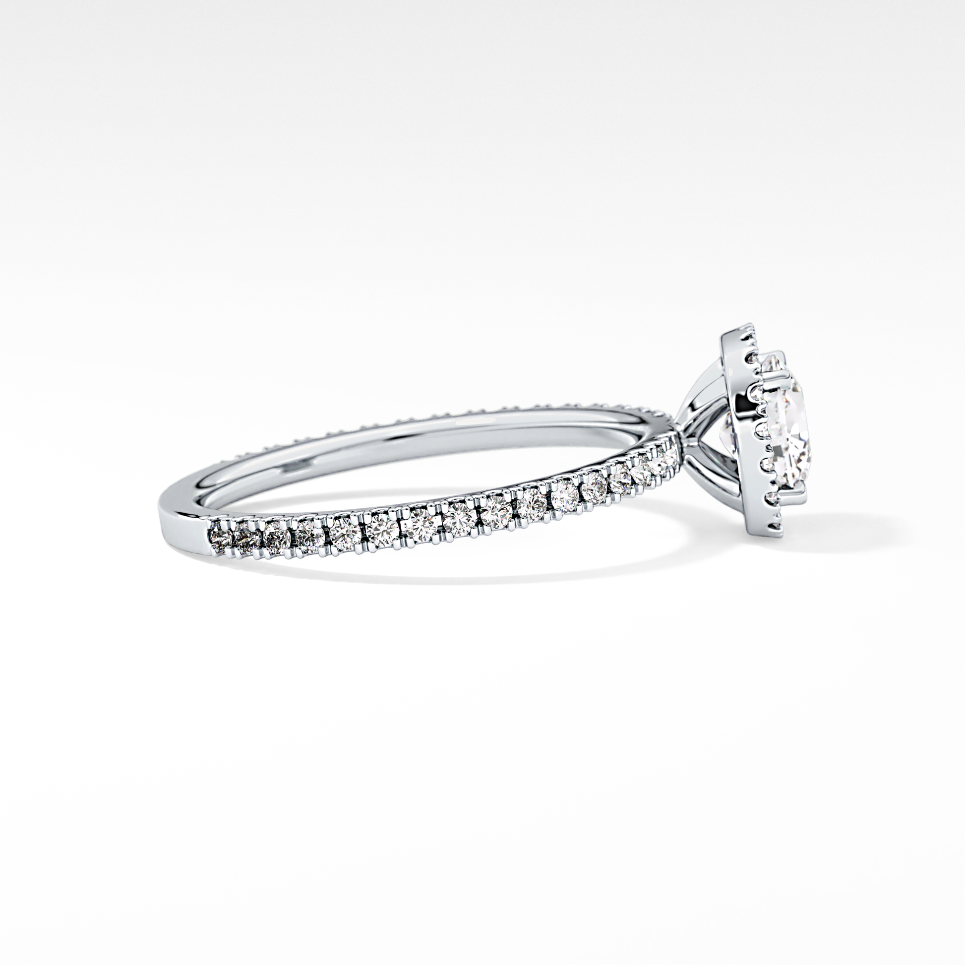 Cushion Halo & Pave Lab Grown Diamond Engagement Ring