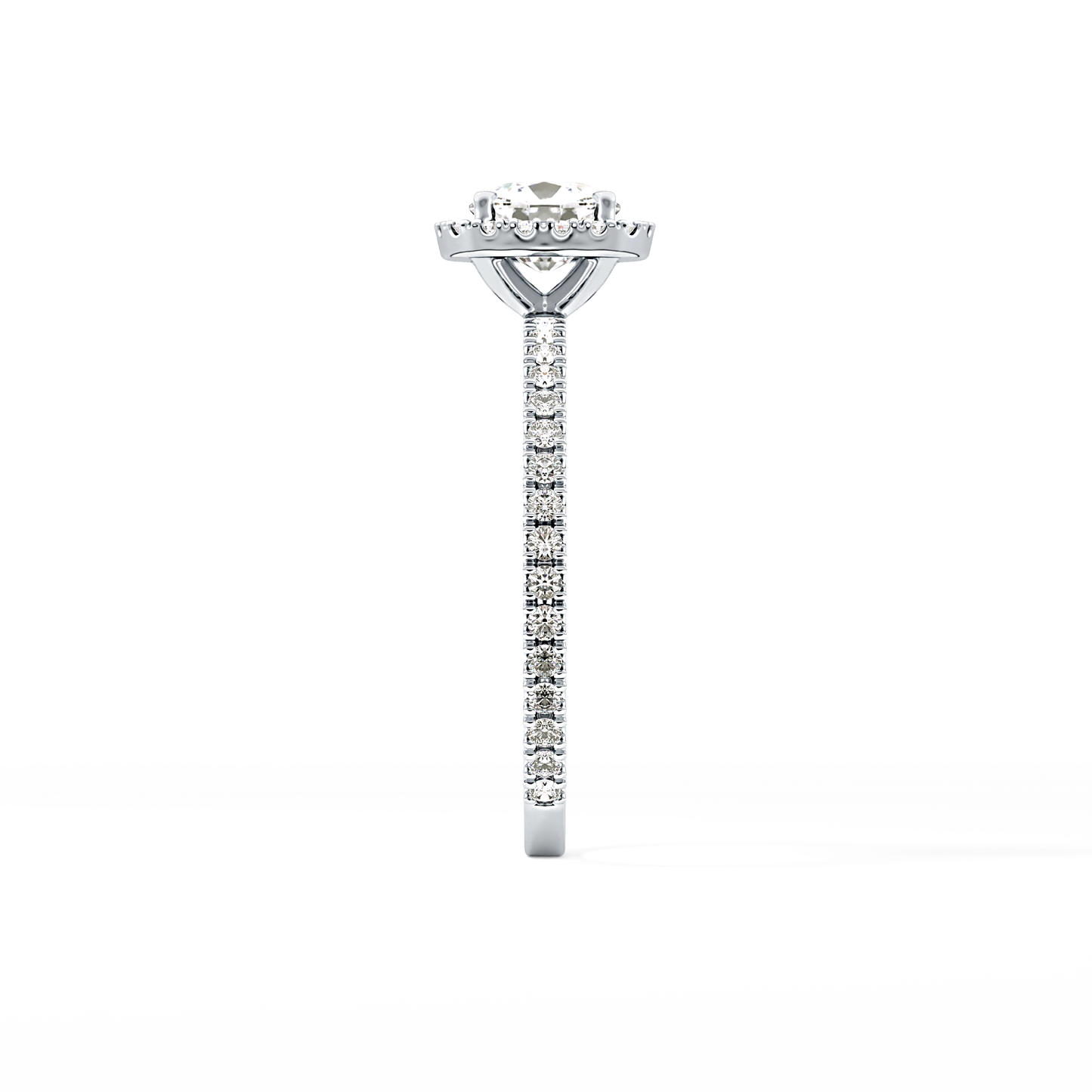 Cushion Halo & Pave Lab Grown Diamond Engagement Ring