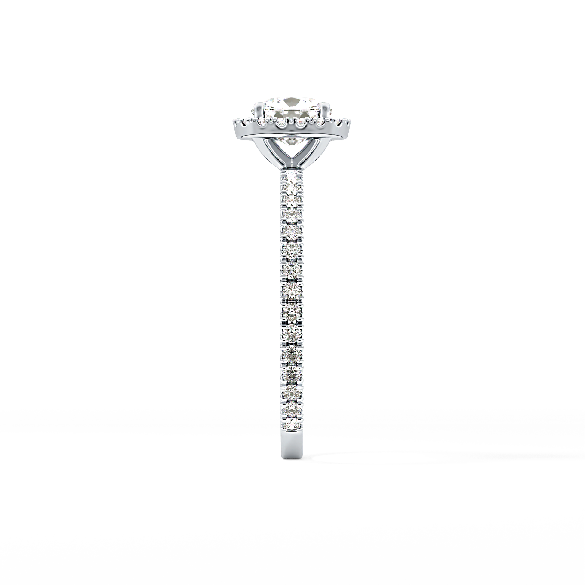 Cushion Halo & Pave Lab Grown Diamond Engagement Ring
