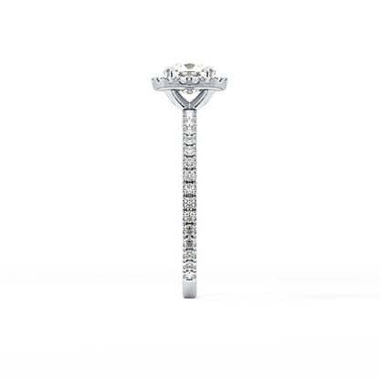 Cushion Halo & Pave Lab Grown Diamond Engagement Ring