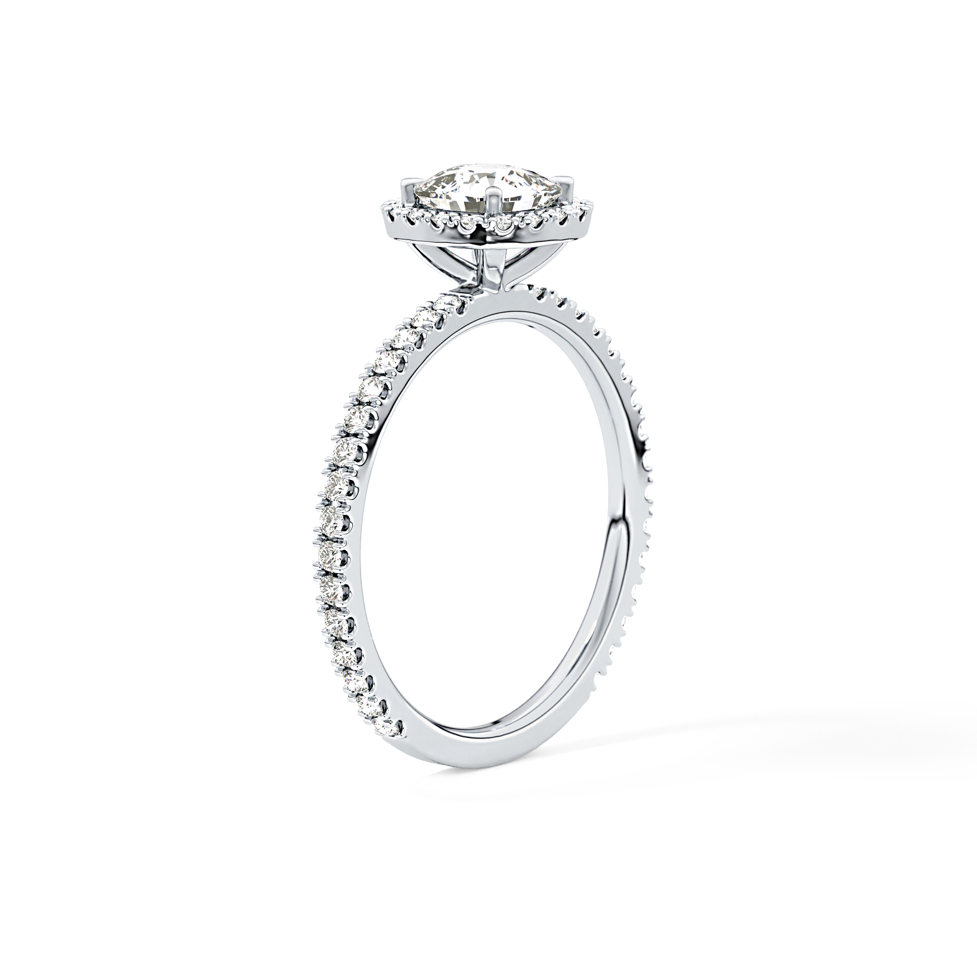 Cushion Halo & Pave Lab Grown Diamond Engagement Ring