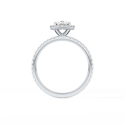 Cushion Halo & Pave Lab Grown Diamond Engagement Ring