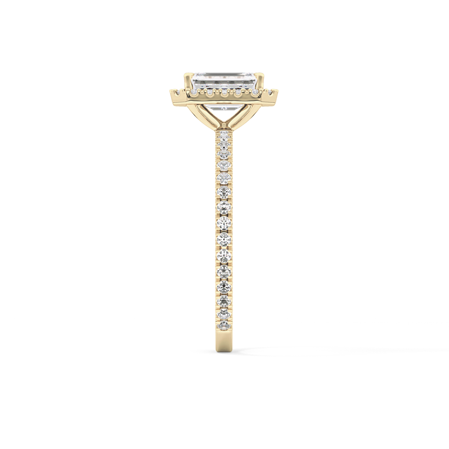 Emerald Halo & Pave Lab Grown Diamond Engagement Ring