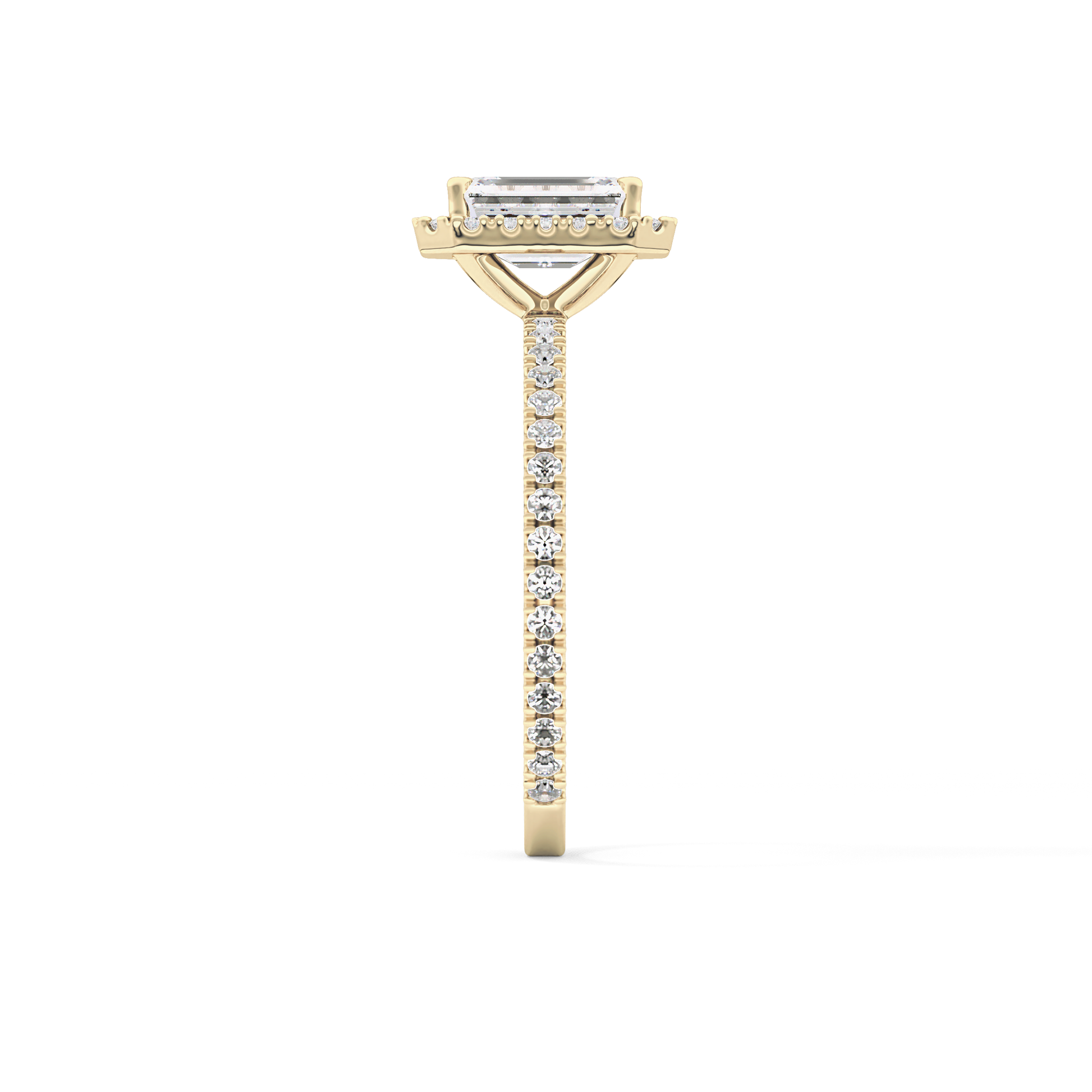 Emerald Halo & Pave Lab Grown Diamond Engagement Ring