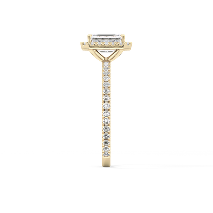 Emerald Halo & Pave Lab Grown Diamond Engagement Ring