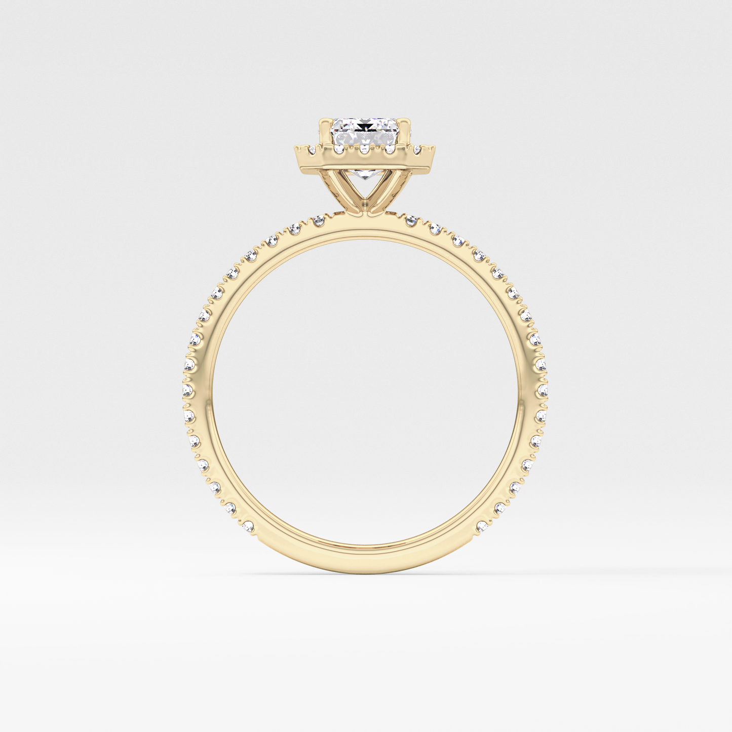 Emerald Halo & Pave Lab Grown Diamond Engagement Ring