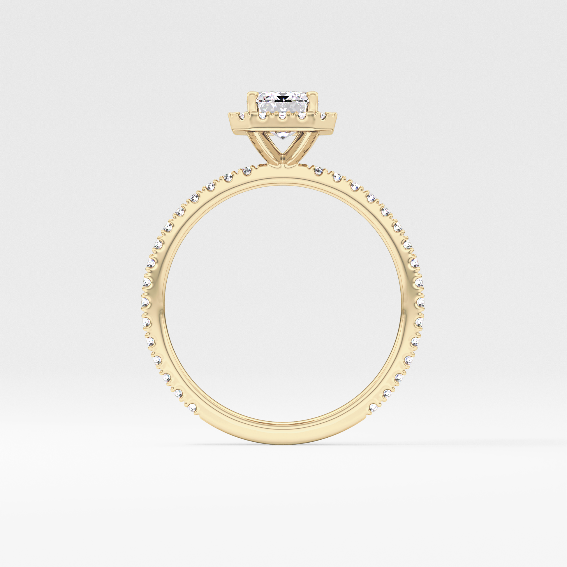 Emerald Halo & Pave Lab Grown Diamond Engagement Ring