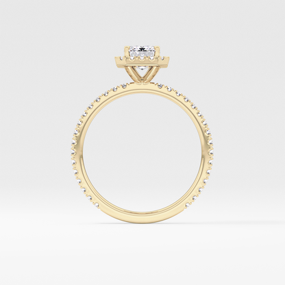 Emerald Halo & Pave Lab Grown Diamond Engagement Ring