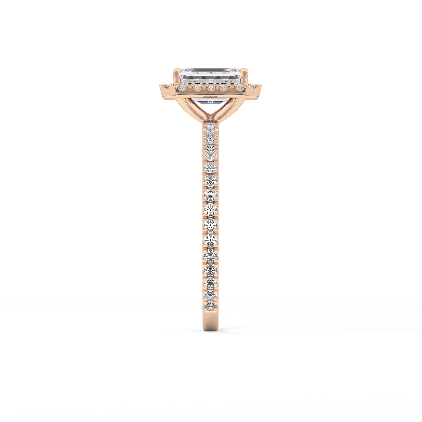 Emerald Halo & Pave Lab Grown Diamond Engagement Ring