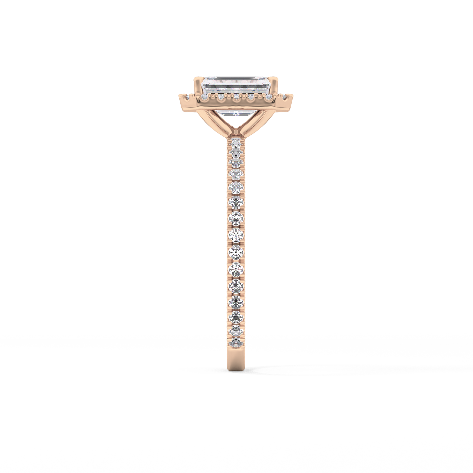 Emerald Halo & Pave Lab Grown Diamond Engagement Ring