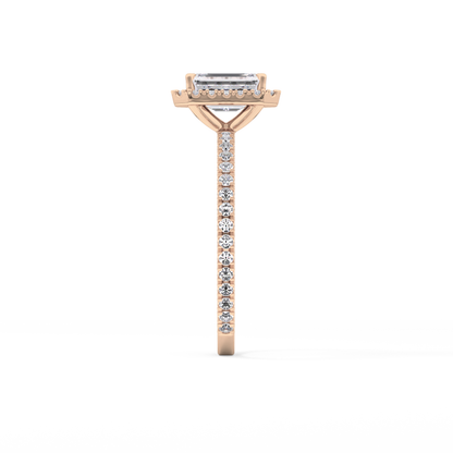 Emerald Halo & Pave Lab Grown Diamond Engagement Ring