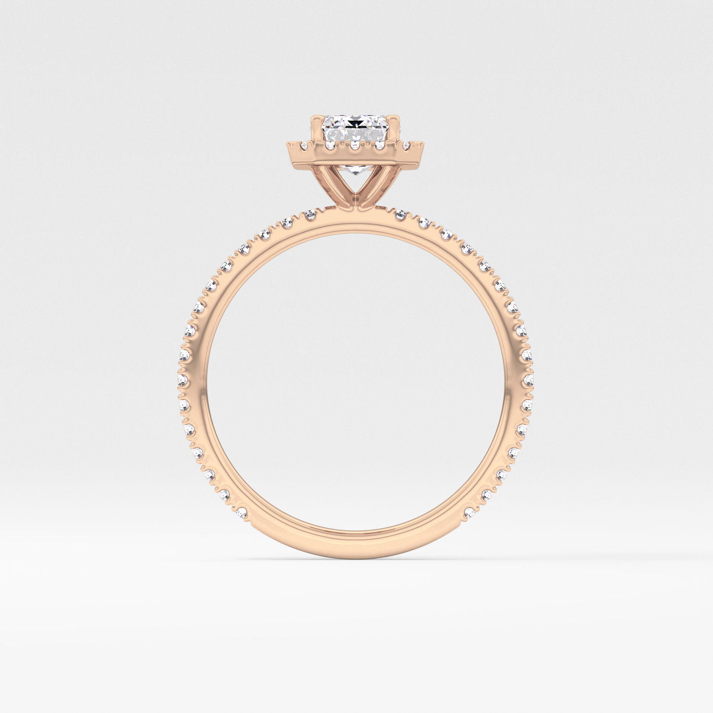 Emerald Halo & Pave Lab Grown Diamond Engagement Ring