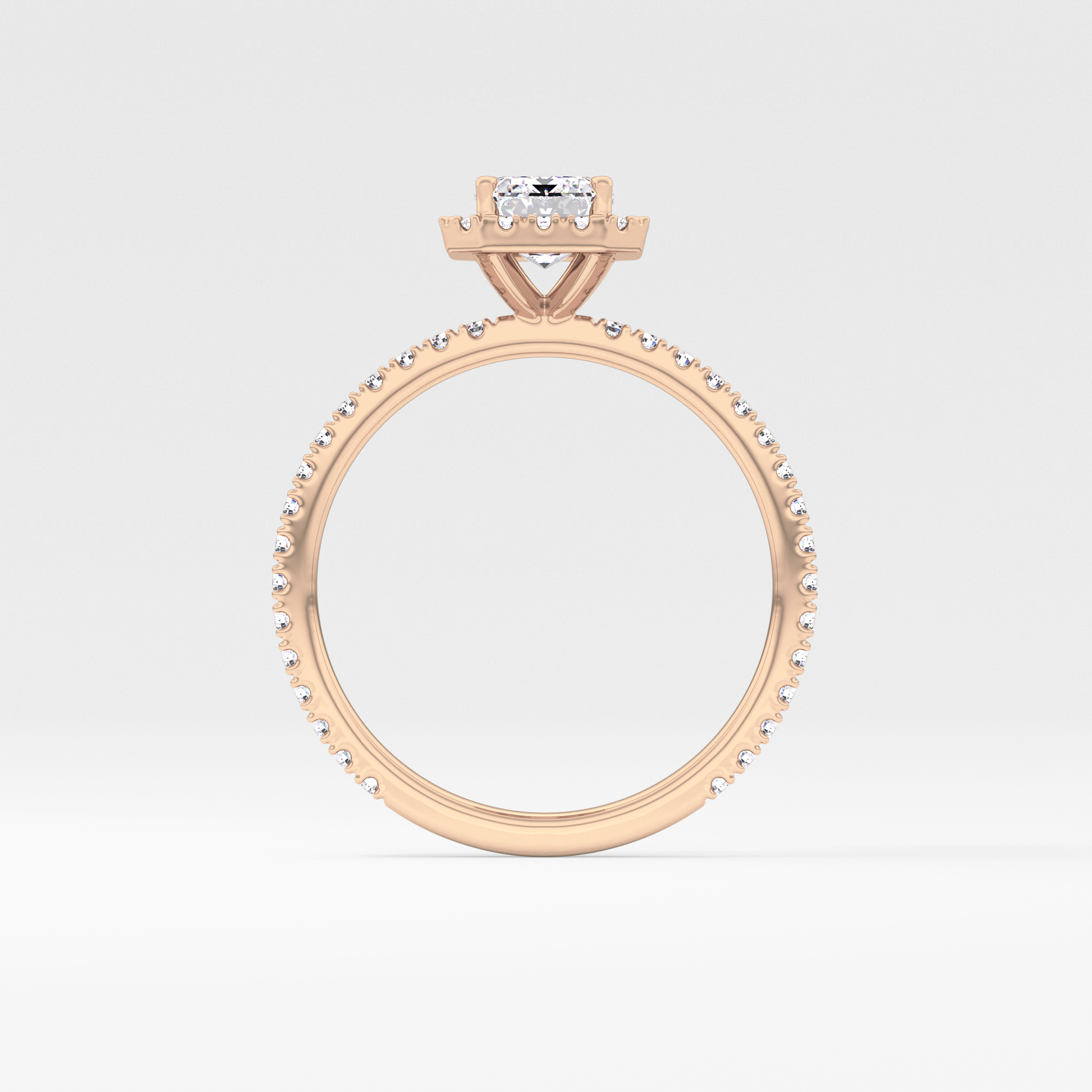 Emerald Halo & Pave Lab Grown Diamond Engagement Ring