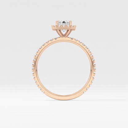 Emerald Halo & Pave Lab Grown Diamond Engagement Ring