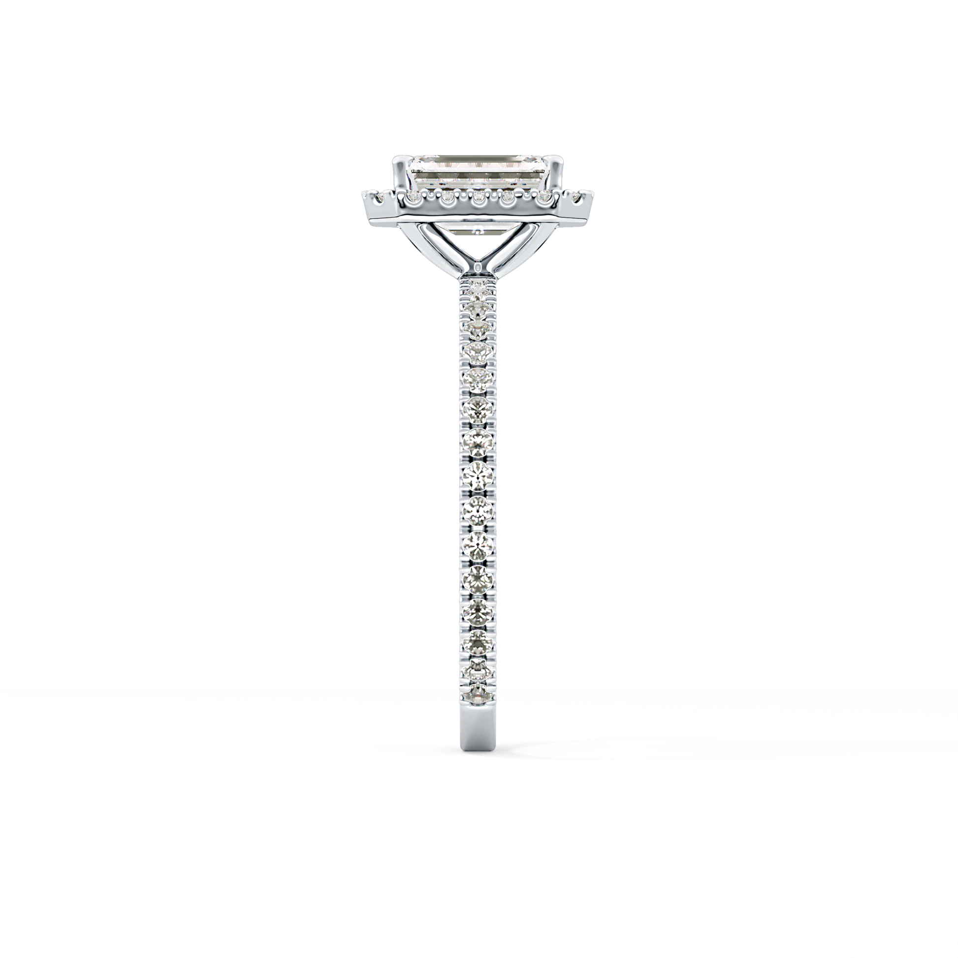 Emerald Halo & Pave Lab Grown Diamond Engagement Ring