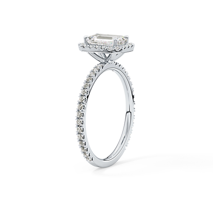 Emerald Halo & Pave Lab Grown Diamond Engagement Ring