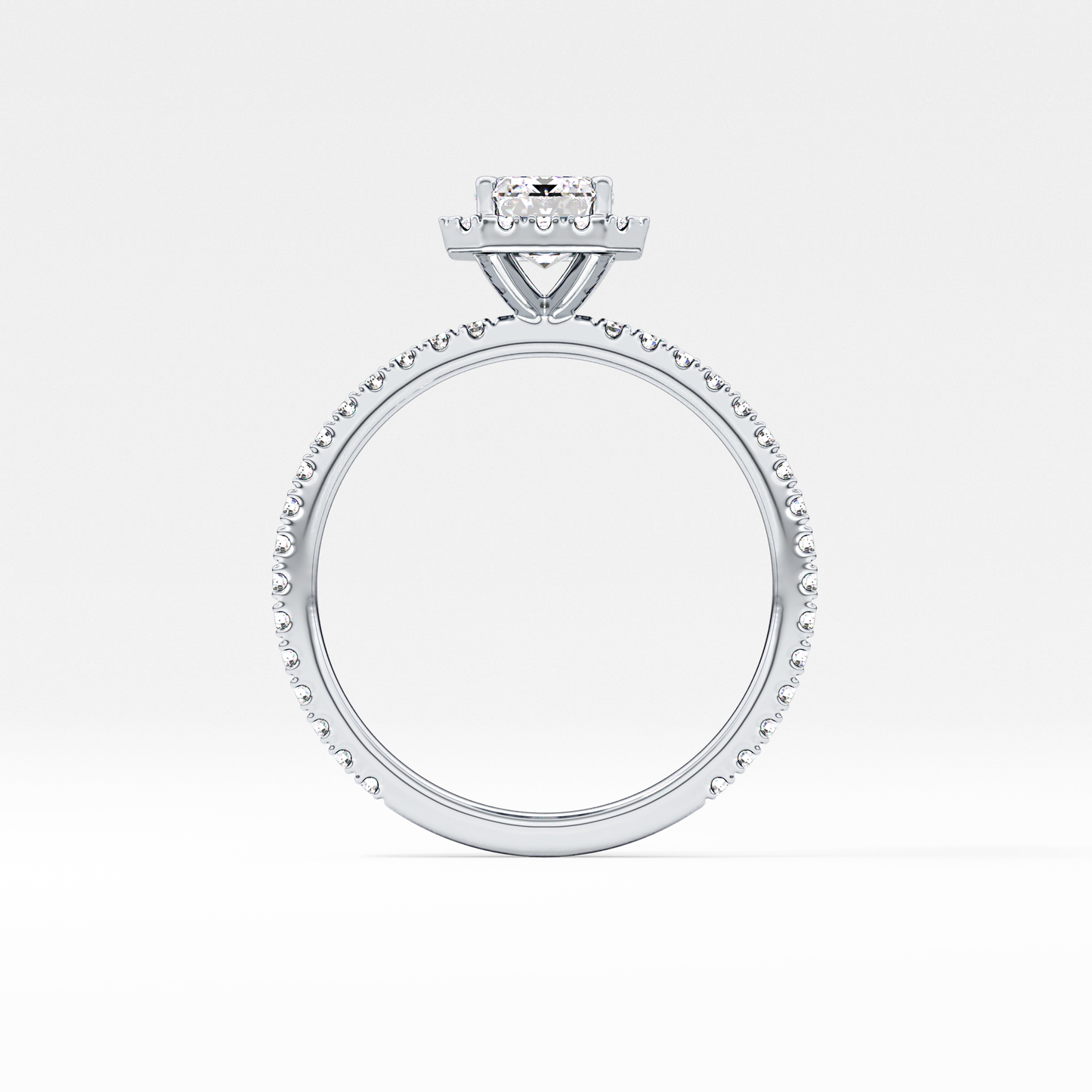 Emerald Halo & Pave Lab Grown Diamond Engagement Ring