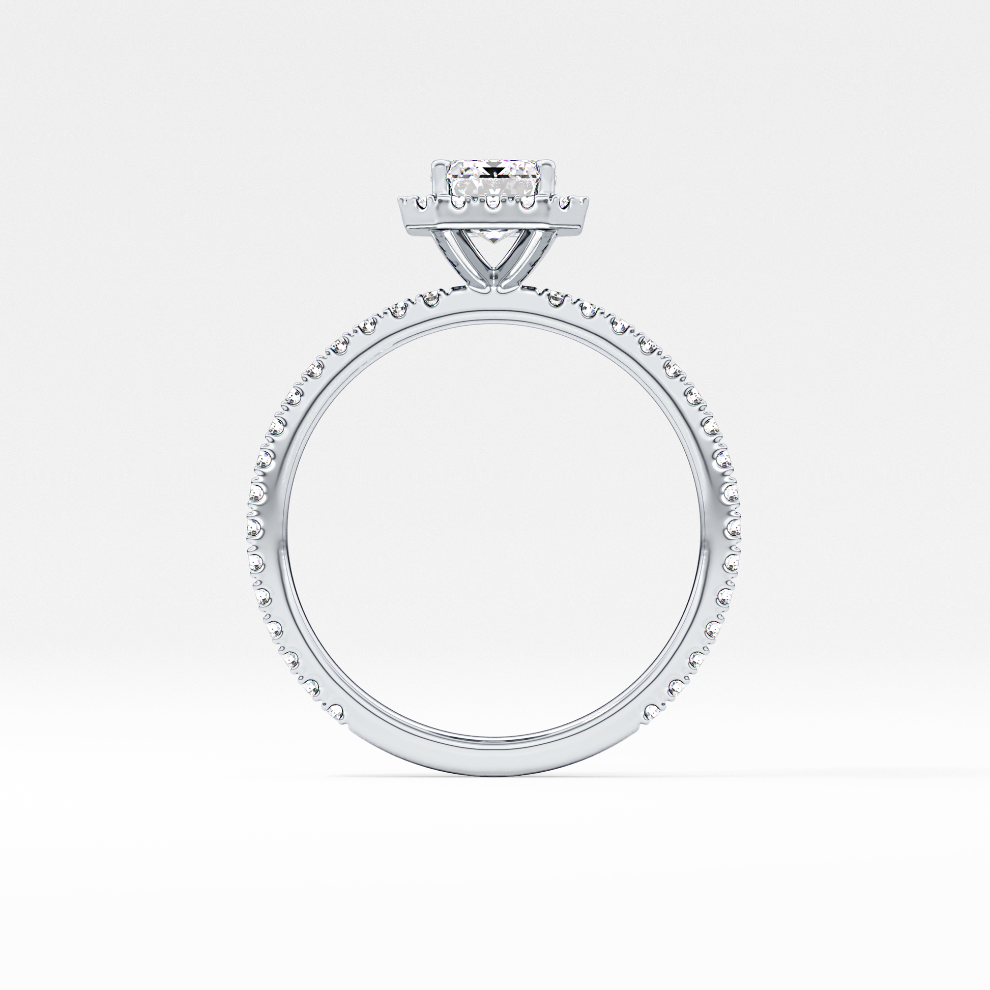 Emerald Halo & Pave Lab Grown Diamond Engagement Ring