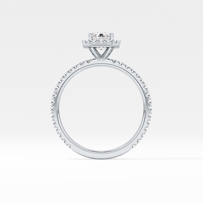 Emerald Halo & Pave Lab Grown Diamond Engagement Ring