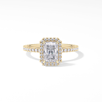 Radiant Halo &  Pave Lab Grown Diamond Engagement Ring
