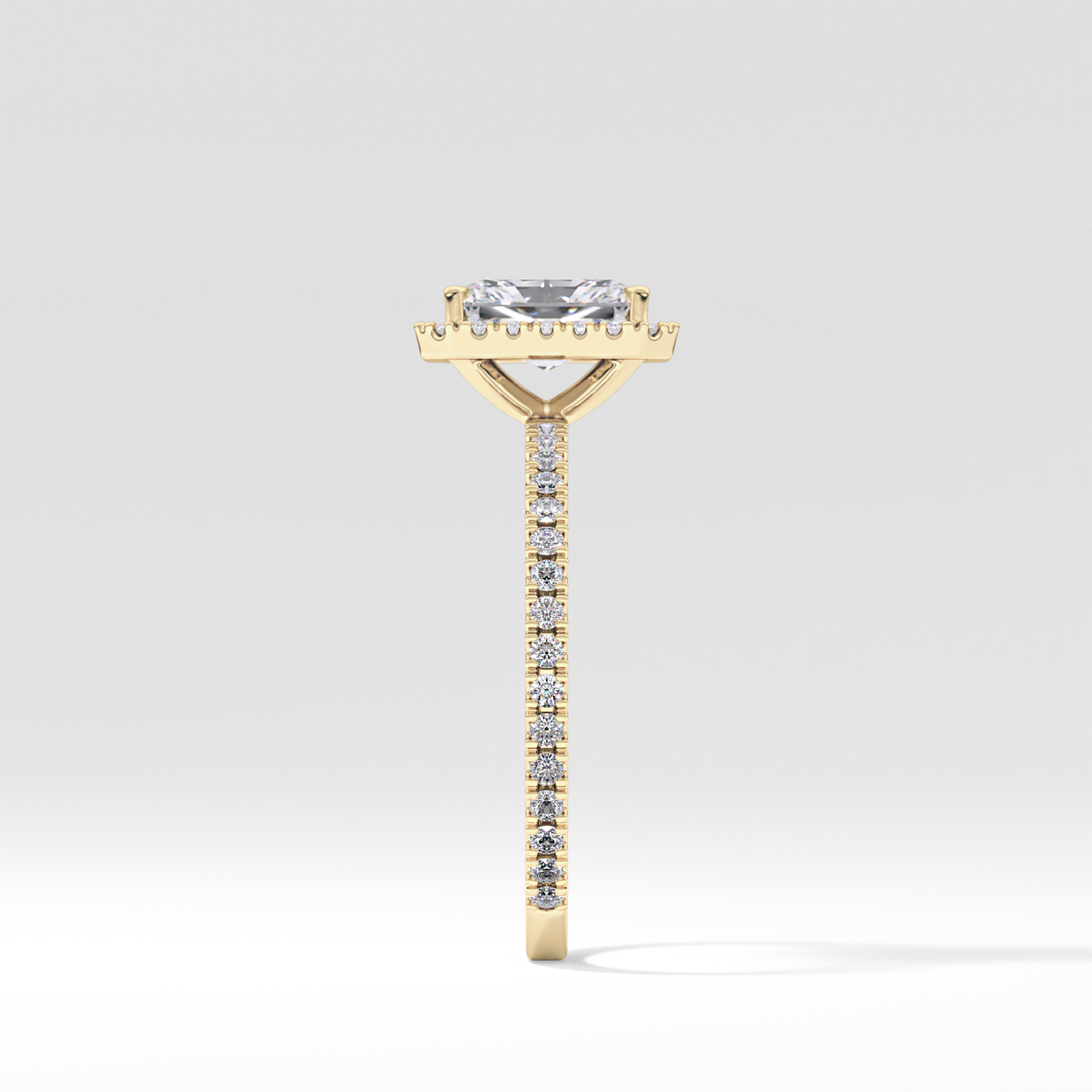 Radiant Halo &  Pave Lab Grown Diamond Engagement Ring