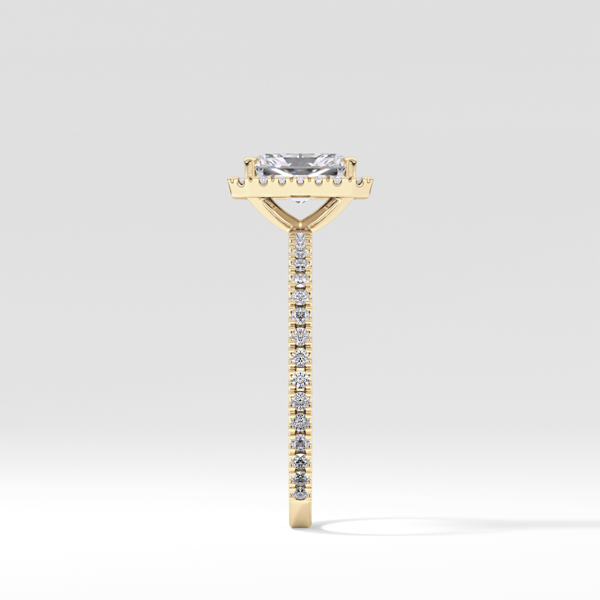 Radiant Halo &  Pave Lab Grown Diamond Engagement Ring