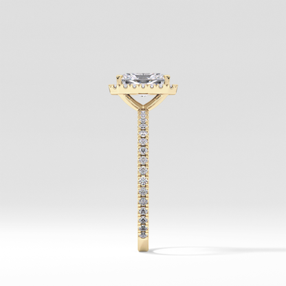 Radiant Halo &  Pave Lab Grown Diamond Engagement Ring