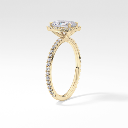 Radiant Halo &  Pave Lab Grown Diamond Engagement Ring
