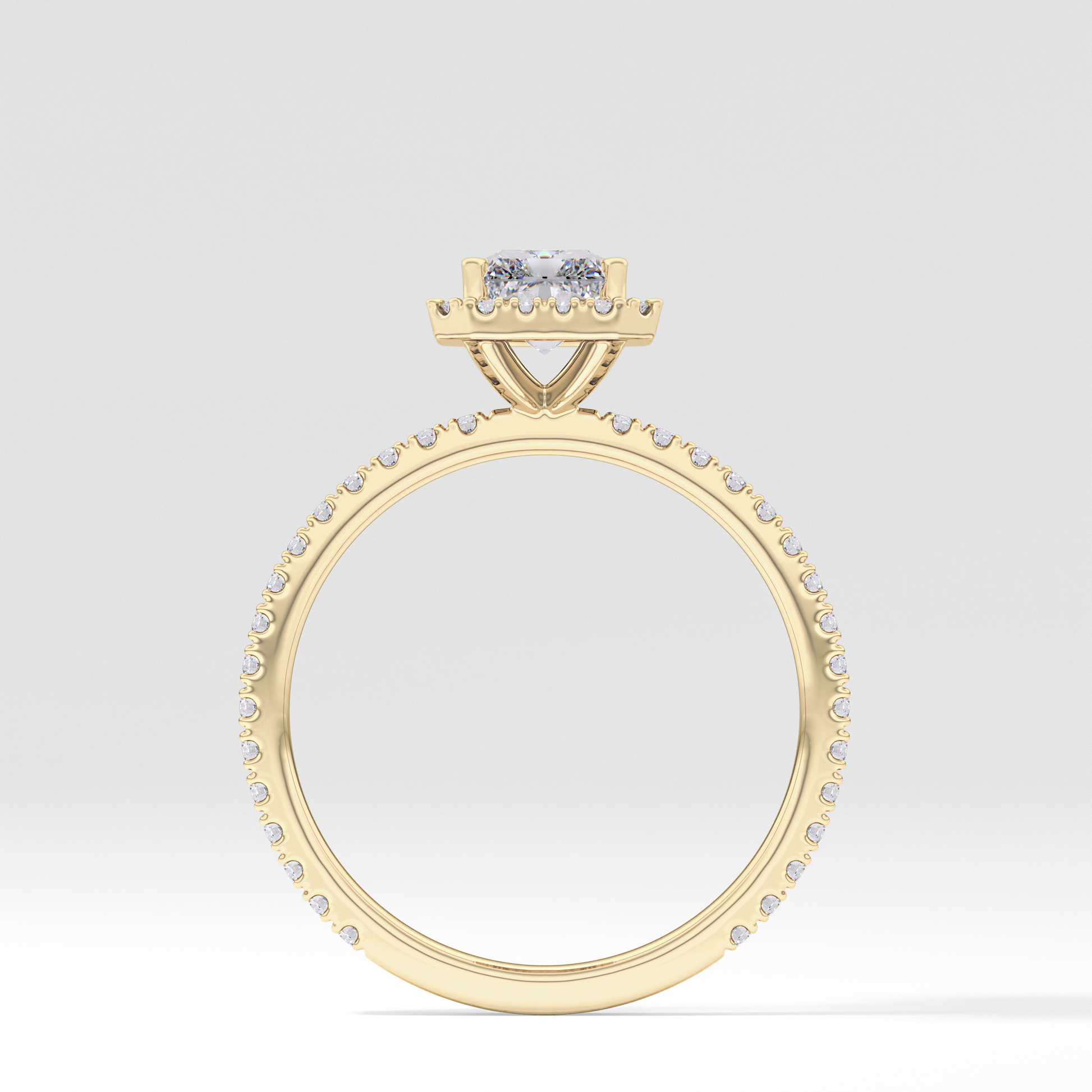 Radiant Halo &  Pave Lab Grown Diamond Engagement Ring