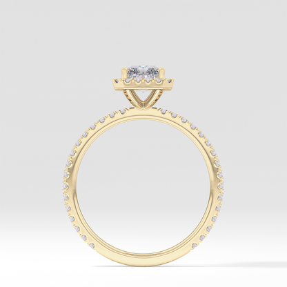 Radiant Halo &  Pave Lab Grown Diamond Engagement Ring