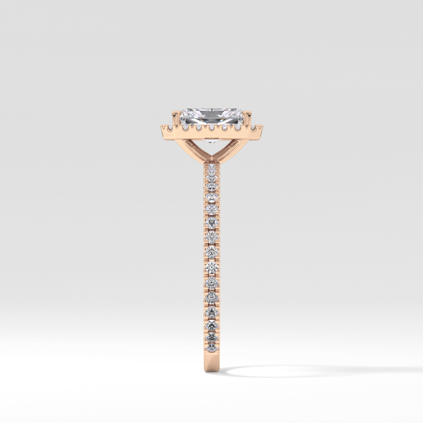 Radiant Halo &  Pave Lab Grown Diamond Engagement Ring