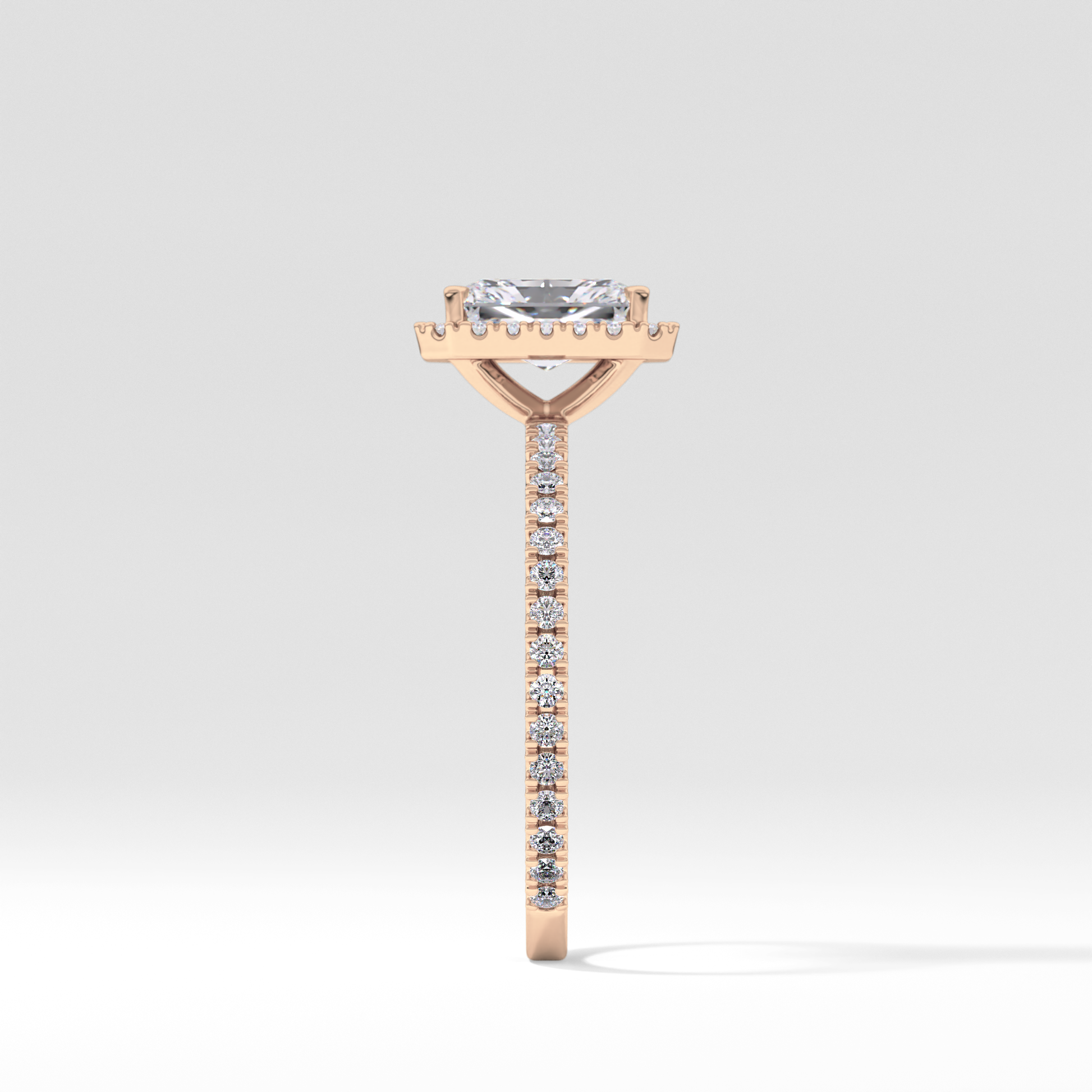 Radiant Halo &  Pave Lab Grown Diamond Engagement Ring