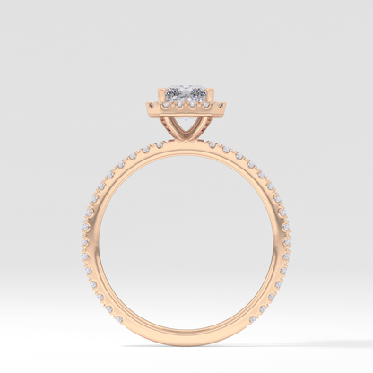 Radiant Halo &  Pave Lab Grown Diamond Engagement Ring
