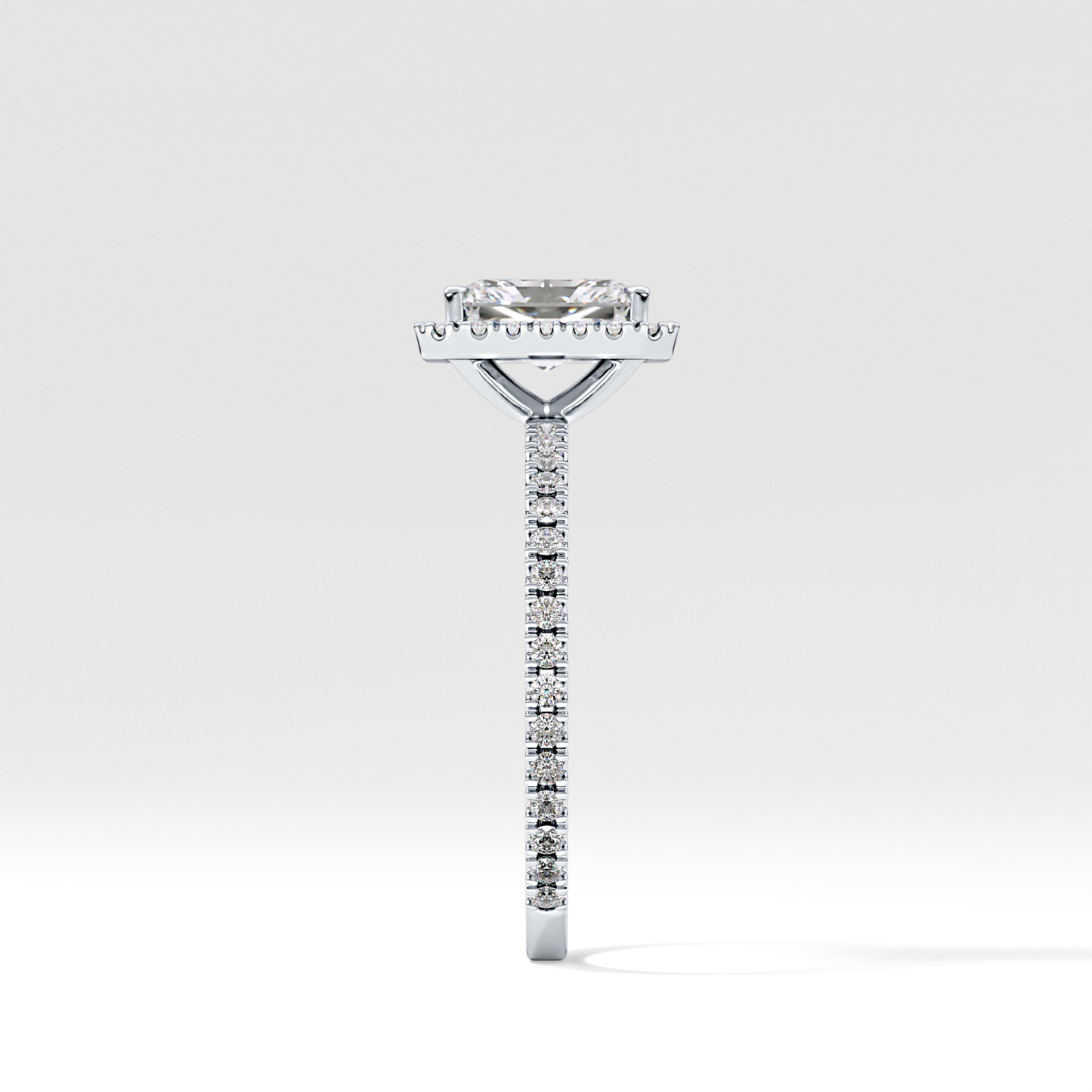 Radiant Halo &  Pave Lab Grown Diamond Engagement Ring