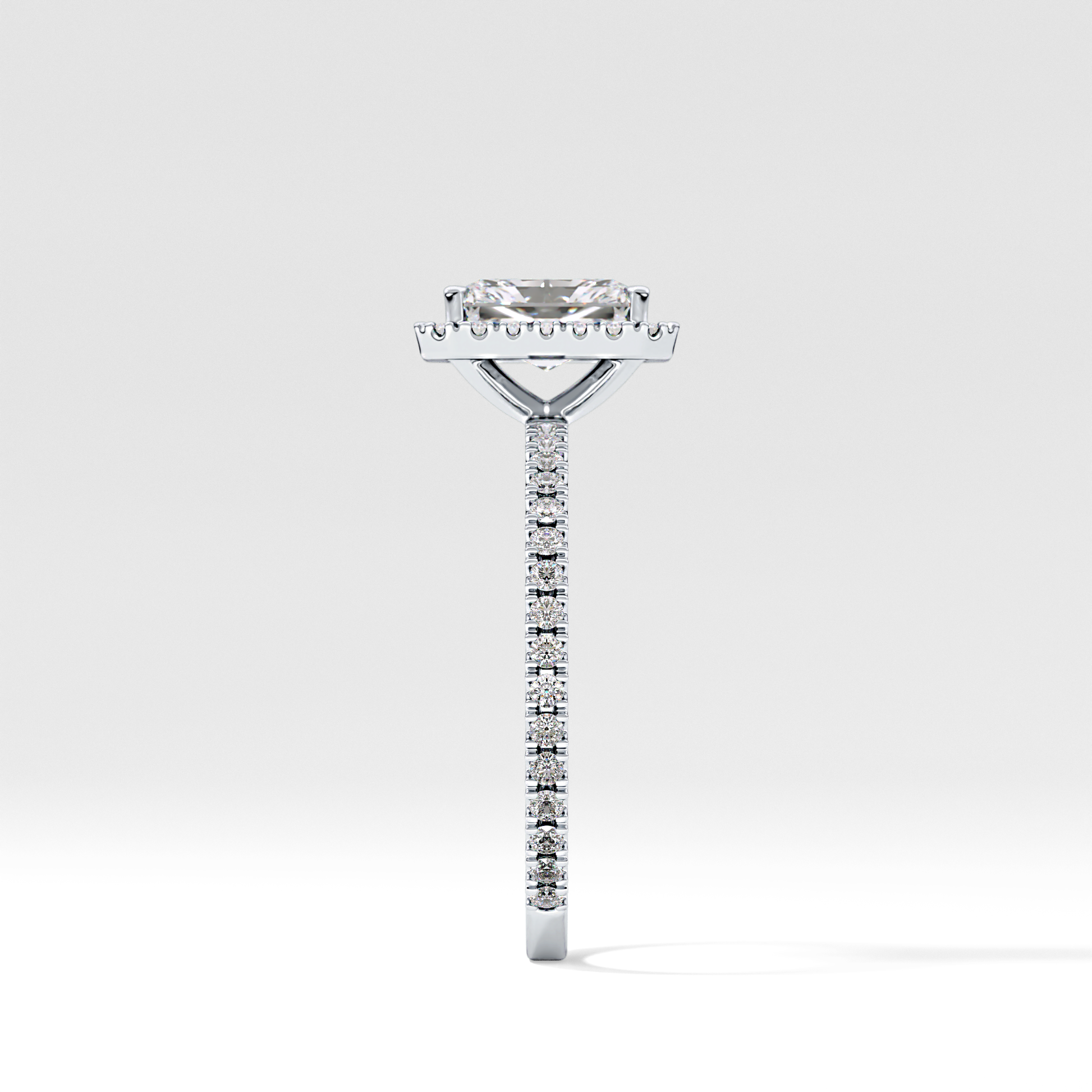 Radiant Halo &  Pave Lab Grown Diamond Engagement Ring
