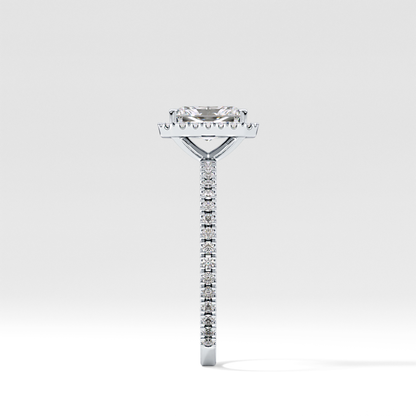 Radiant Halo &  Pave Lab Grown Diamond Engagement Ring